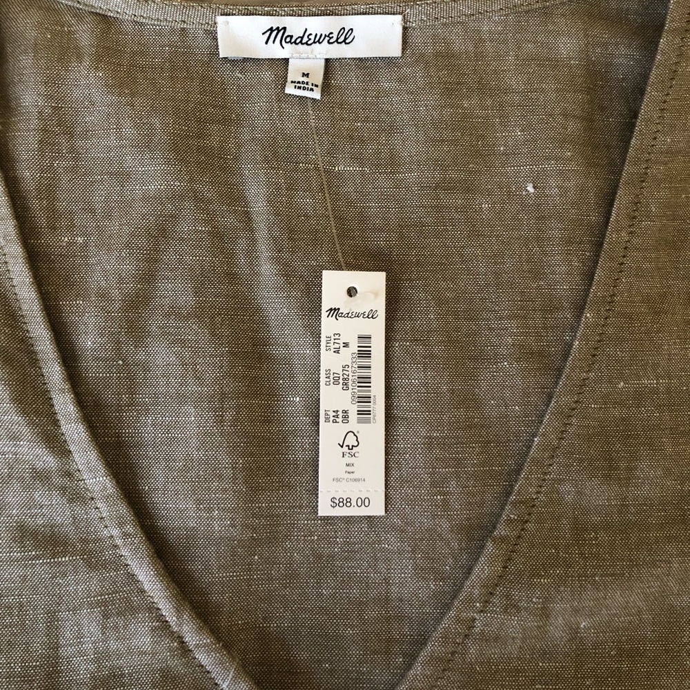 Madewell Linen-Blend Alexandra Button-Front Mini Dress - Picture 5 of 7